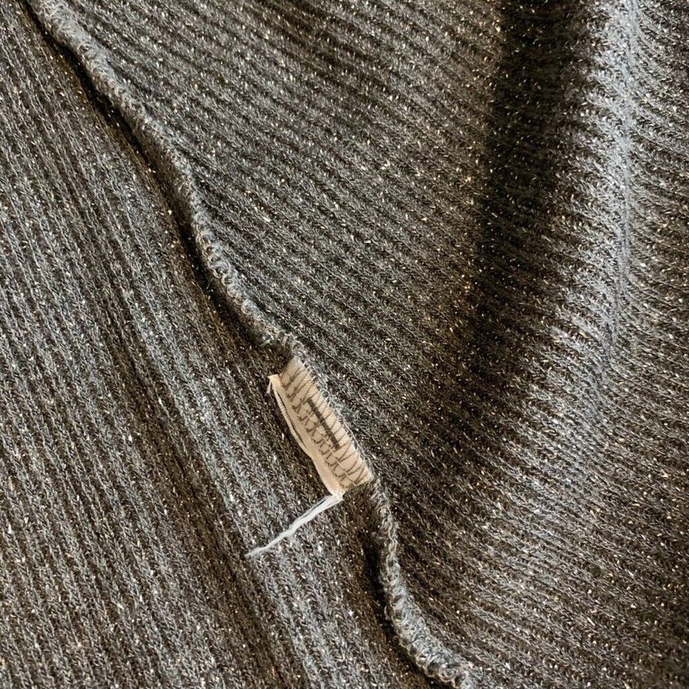 Michael Stars Cardigan Womens XS Extra Small Gray Silver Metallic Open Front - Picture 8 of 12